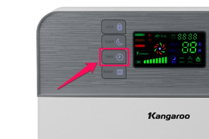 Chức năng hẹn giờ cho bạn chủ động trong thời gian lọc không khí - Máy lọc không khí Kangaroo KG30AP1