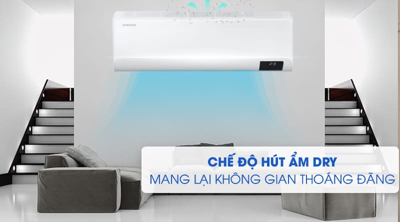 Máy lạnh Samsung Inverter 1 HP AR10TYHYCWKNSV-Mang lại không gian thoáng đãng, thoải mái với chế độ hút ẩm