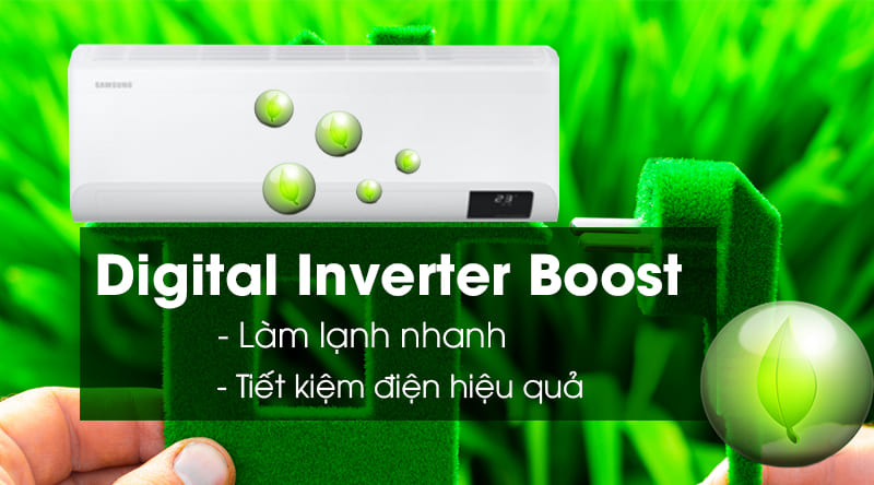 Máy lạnh Samsung Inverter 1 HP AR10TYHYCWKNSV-Làm lạnh nhanh, tiết kiệm điện hiệu quả nhờ Digital Inverter Boost